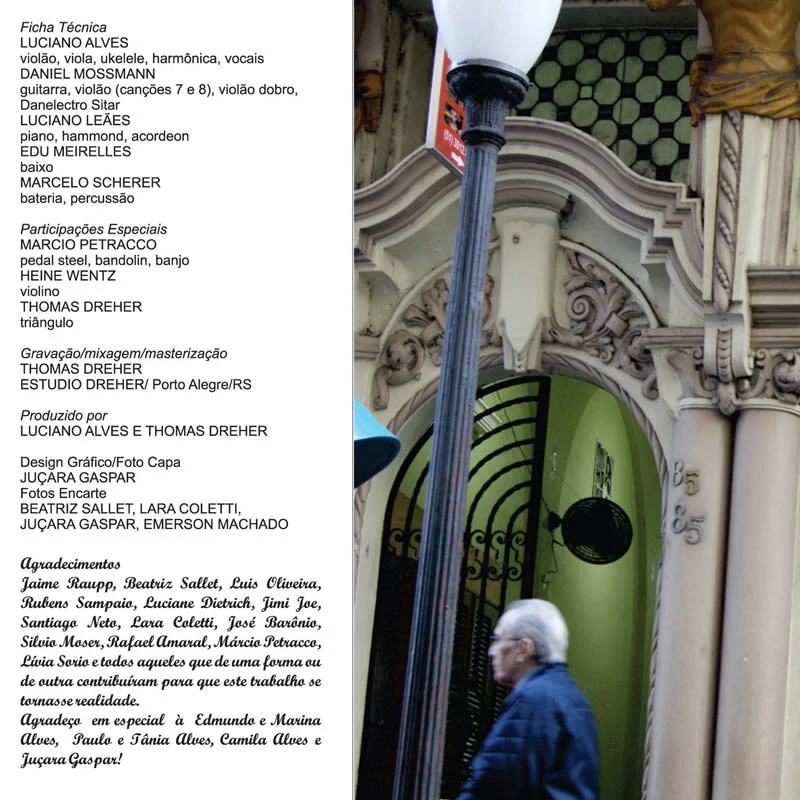 Contracapa de CAMINHANDO Disco de Luciano Alves